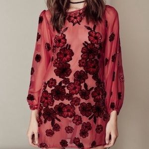 For love and lemons long sleeve sheer floral dress